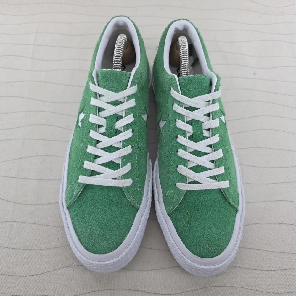 Converse Mens One Star Ox Green Suede White Sneakers Shoes 161240C Size 7.5 - Picture 3 of 11